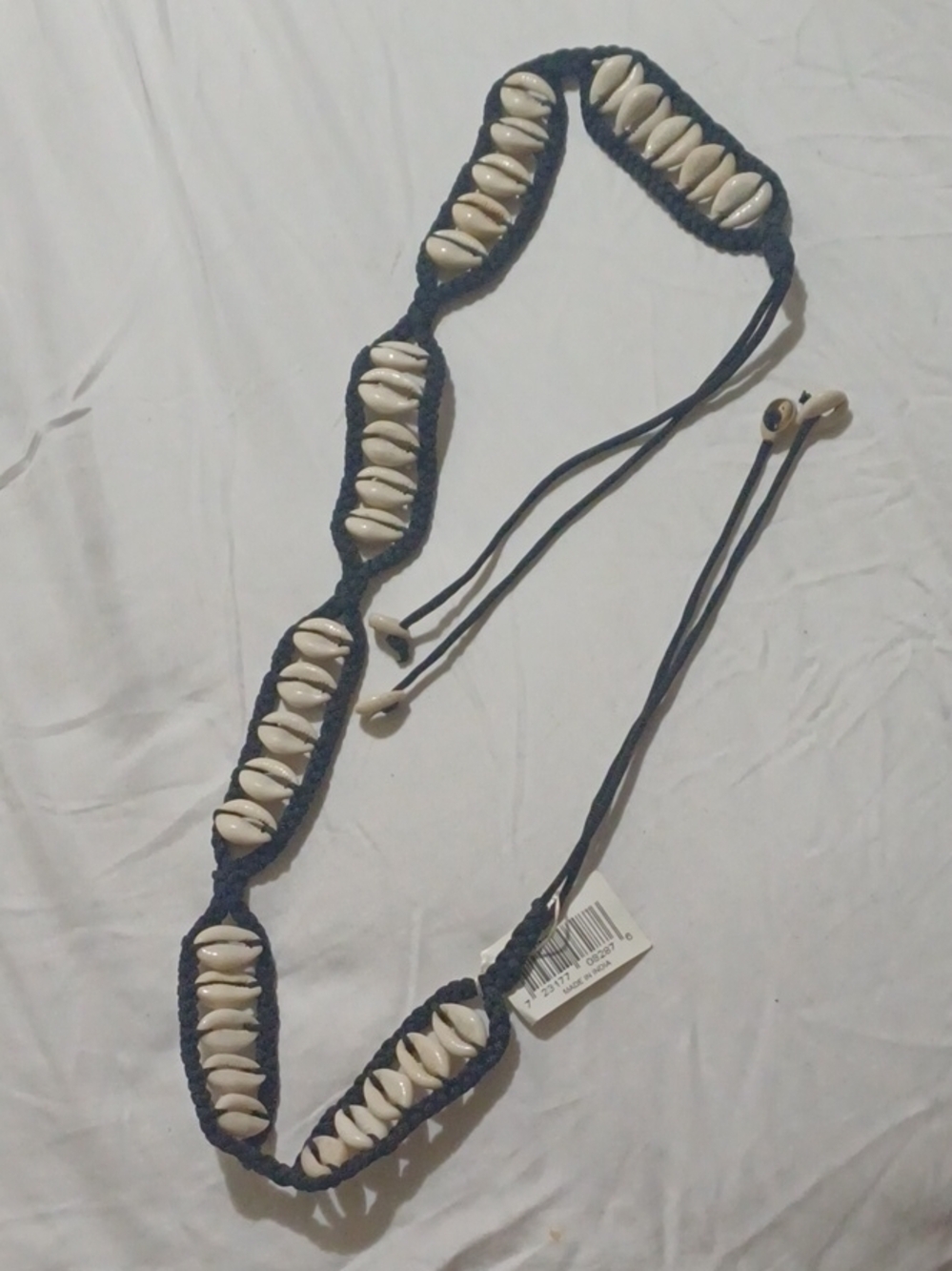 Handmade Navy Shell Waist Belt